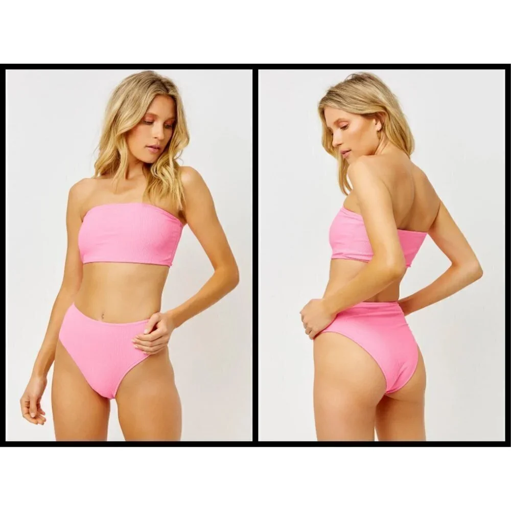💕FRANKIE'S💕 Ribbed Bikini (Tolly Underwire Top + Jenna High Waist Bottoms) M/L